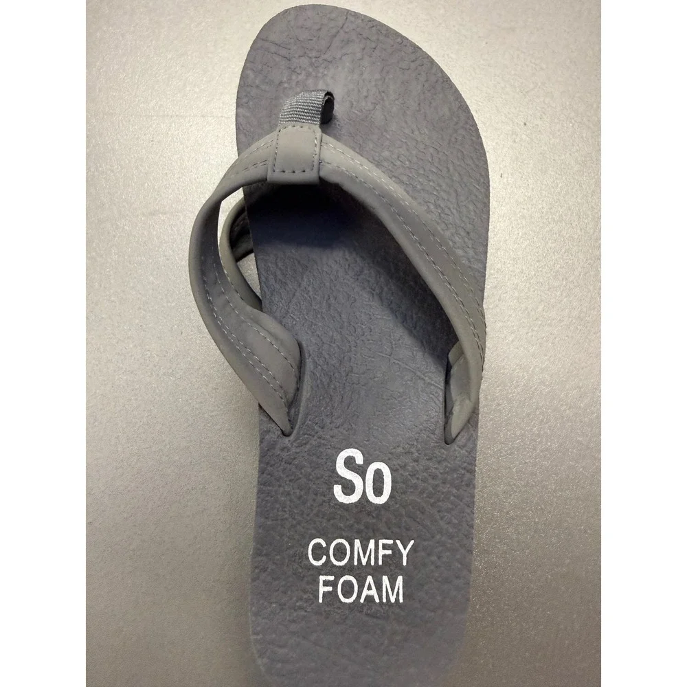 SO Comfy Foam Gray Flip Flop Sandals Womens Size‎ 7 Bloomfield Gray 110117 12/22